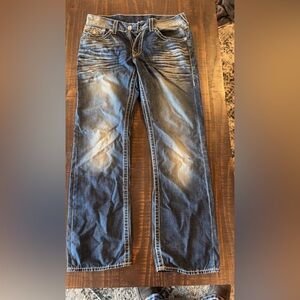 True Religion Men's Distressed Blue Jeans
